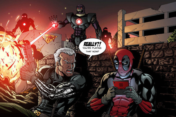 Deadpool Cable Sentinels art